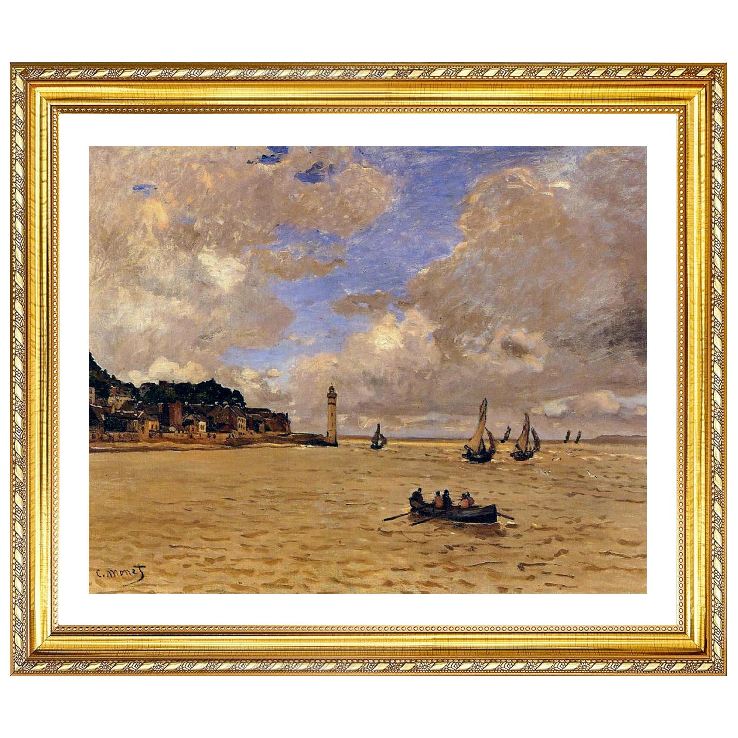 Claude Monet Wall Art Lighthouse At The Hospice Poster Framed