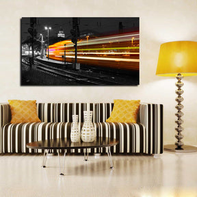 Long Exposure Train Canvas Art