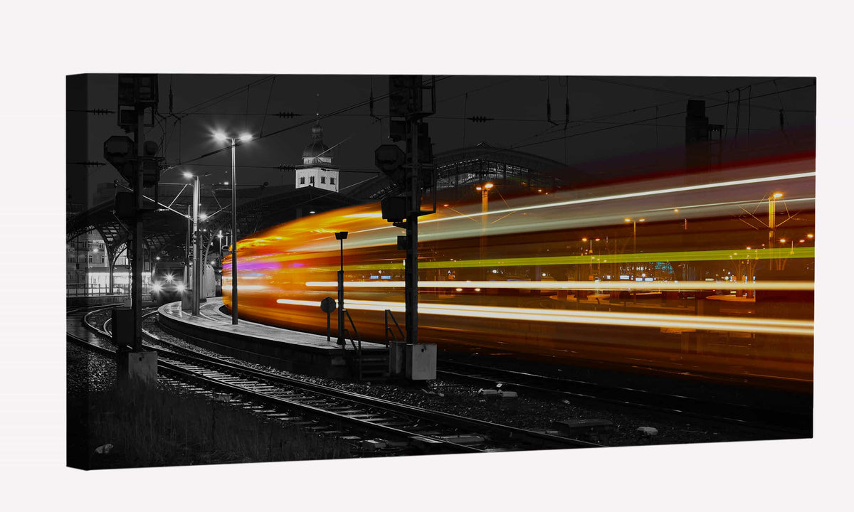 Long Exposure Train Canvas Art