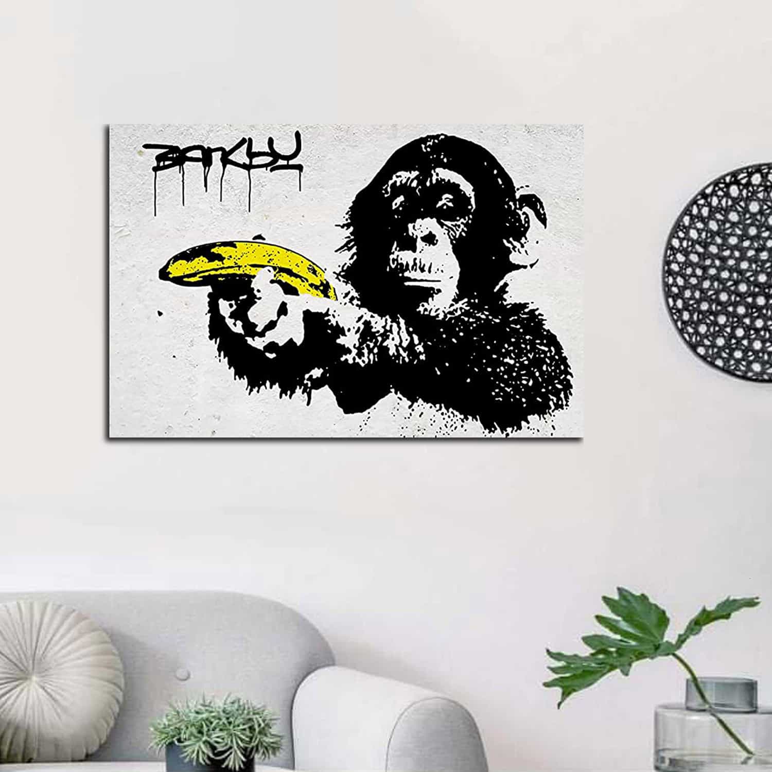 Monkey Banana Gun Canvas Art
