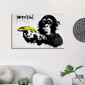 Monkey Banana Gun Canvas Art