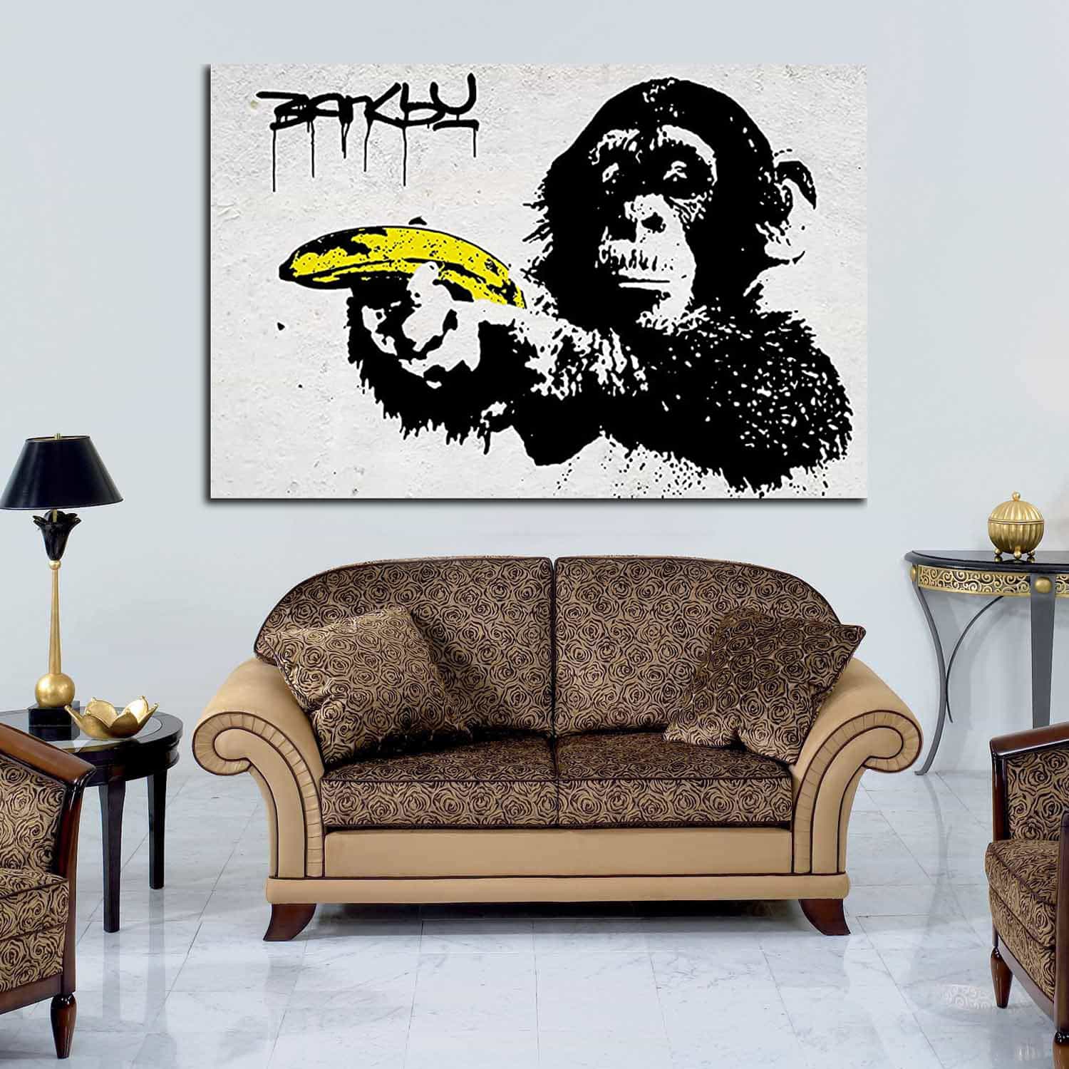 Monkey Banana Gun Canvas Art