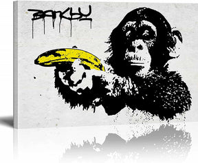 Monkey Banana Gun Canvas Art