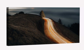 Morning Road Lights Canvas Art