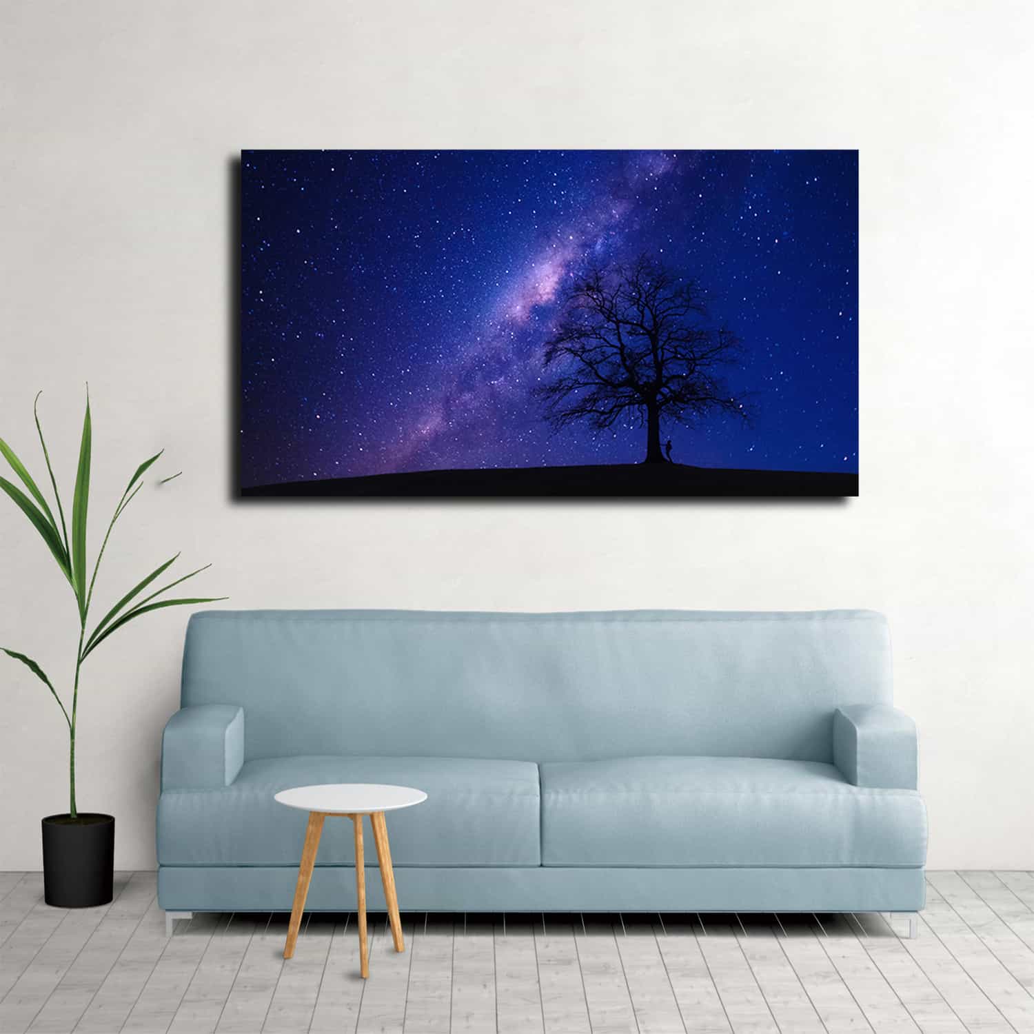 Person Beside Bare Tree Canvas Art