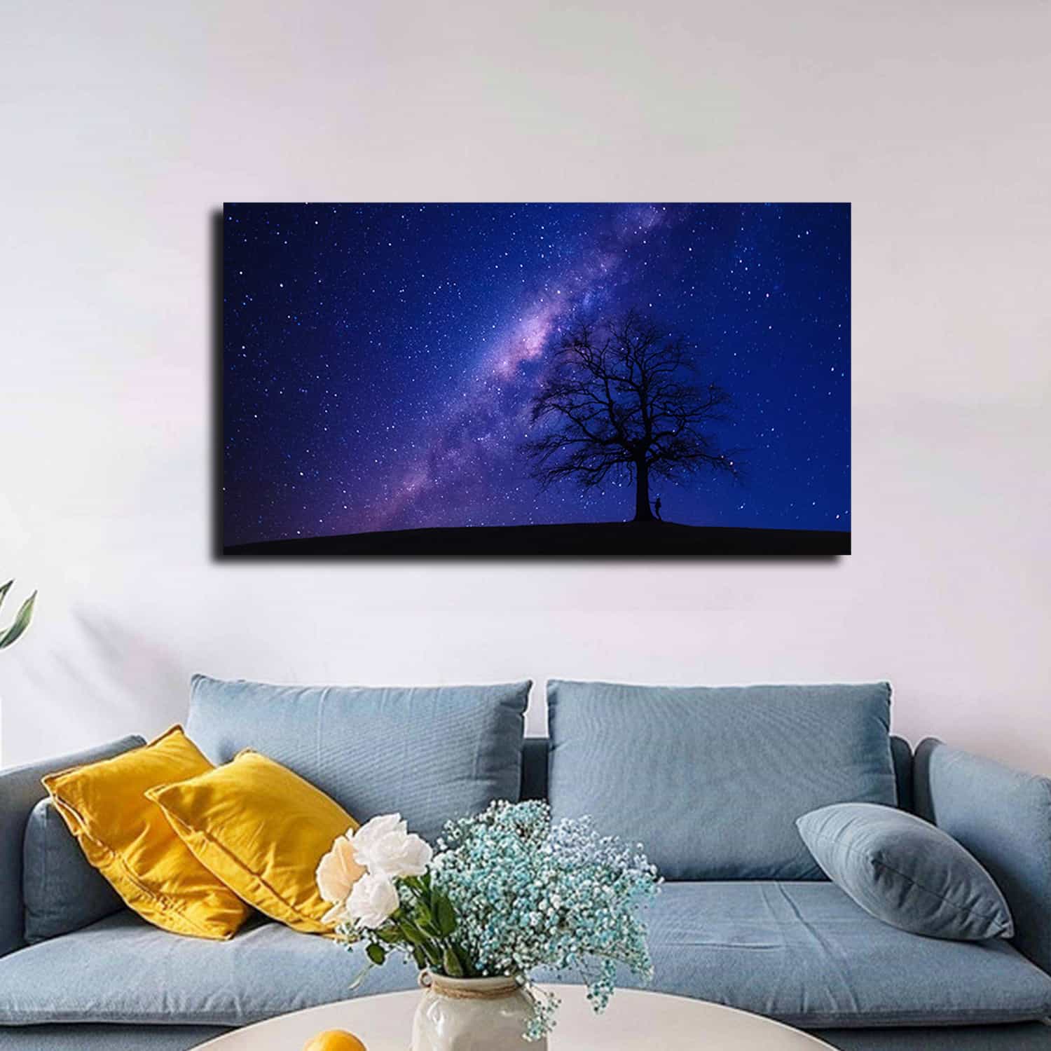 Person Beside Bare Tree Canvas Art