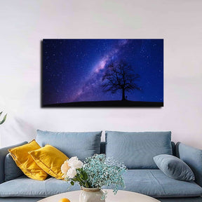 Person Beside Bare Tree Canvas Art