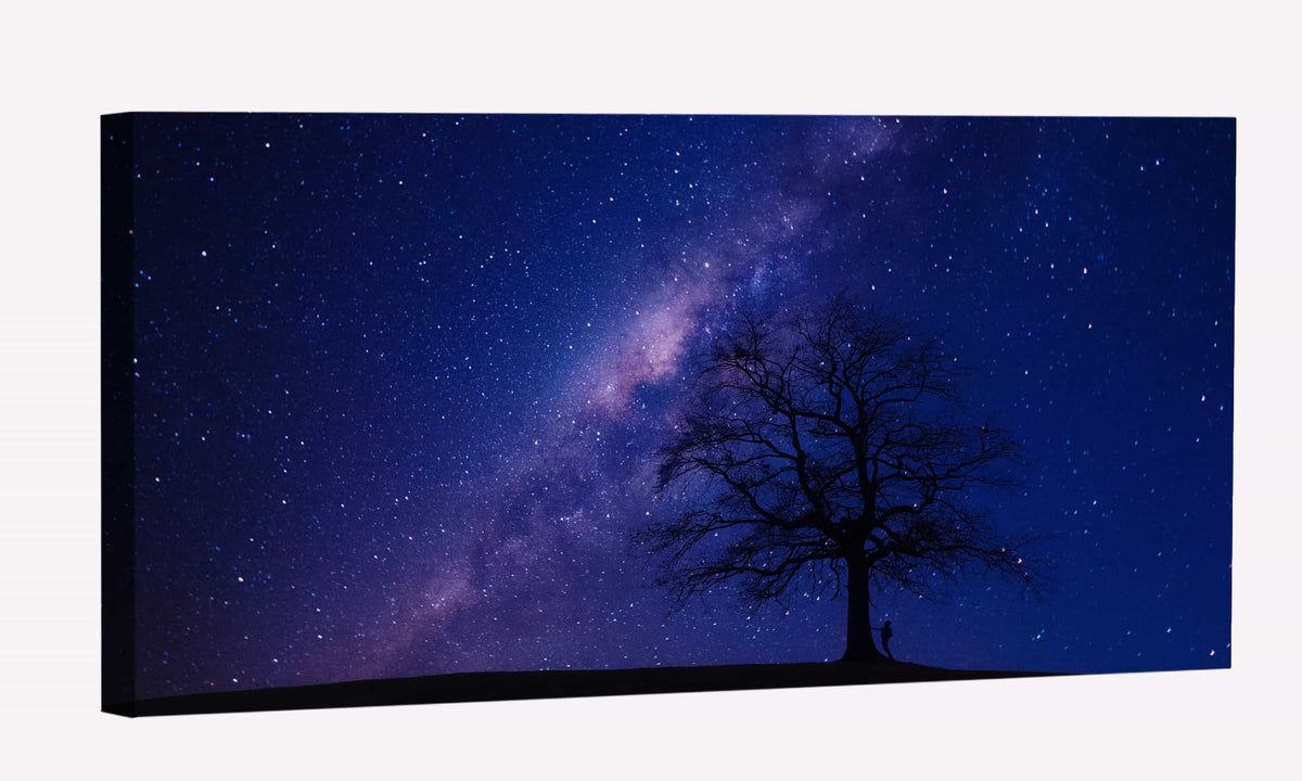 Person Beside Bare Tree Canvas Art