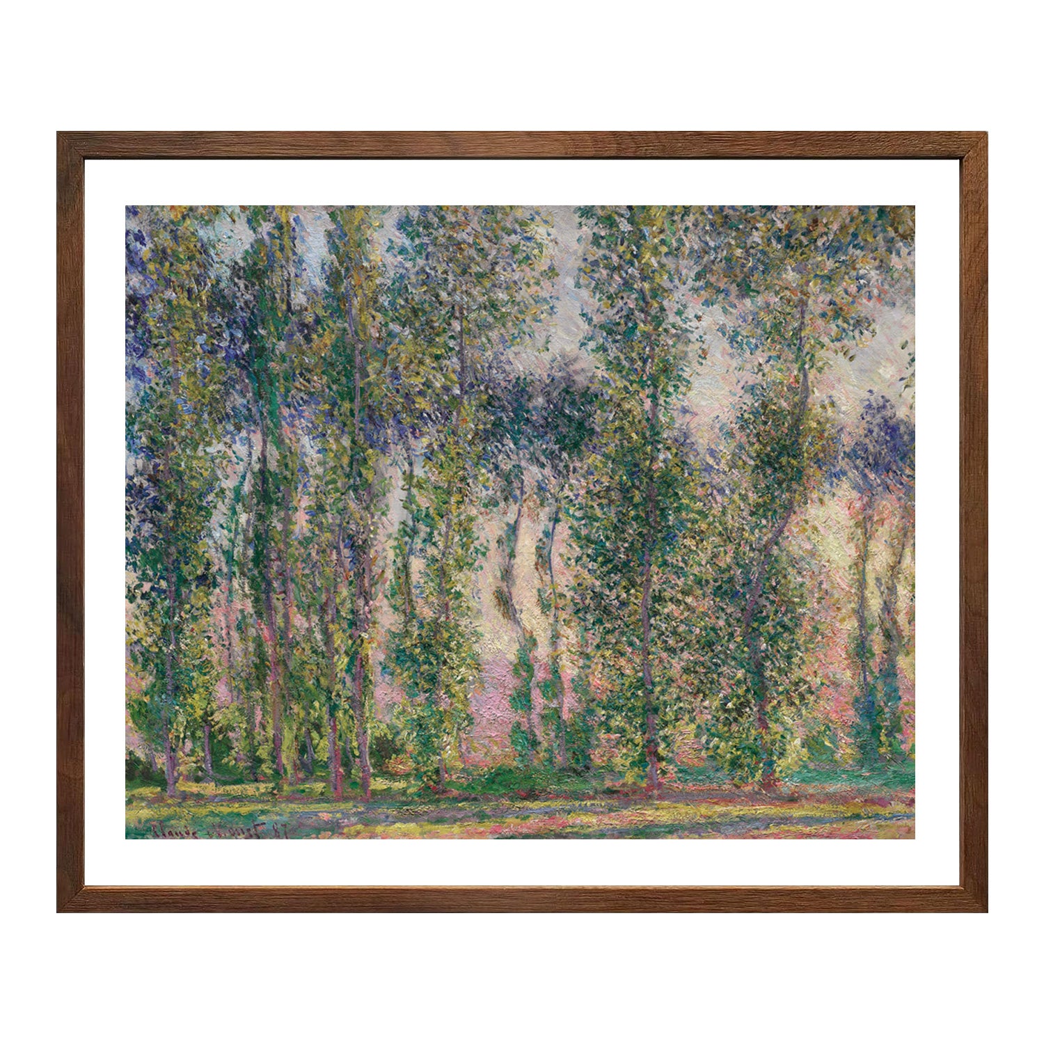 Claude Monet Wall Art Poplars At Giverny Poster Framed