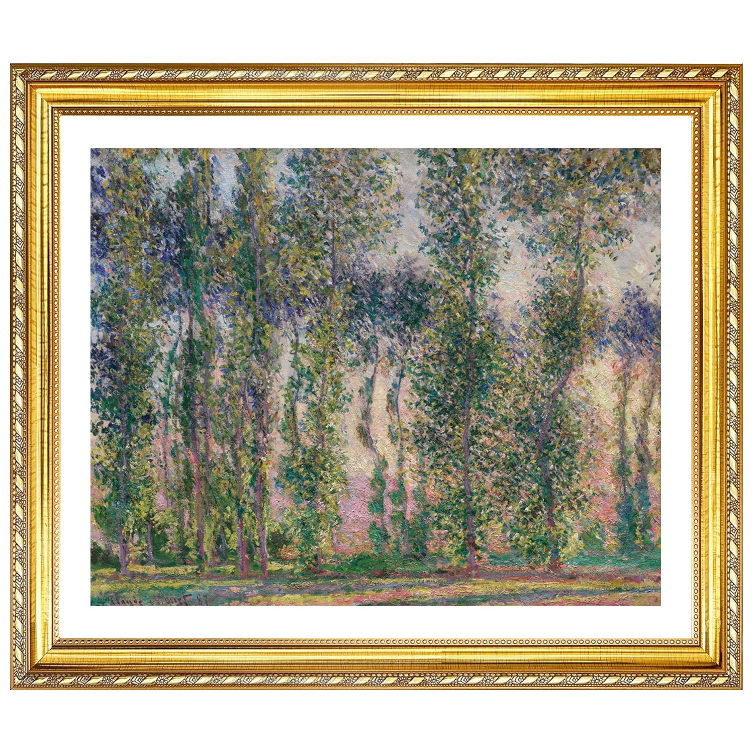 Claude Monet Wall Art Poplars At Giverny Poster Framed