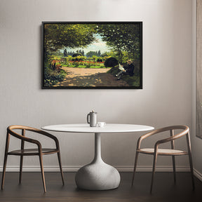 Reading In The Garden Canvas Art
