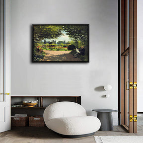 Reading In The Garden Canvas Art