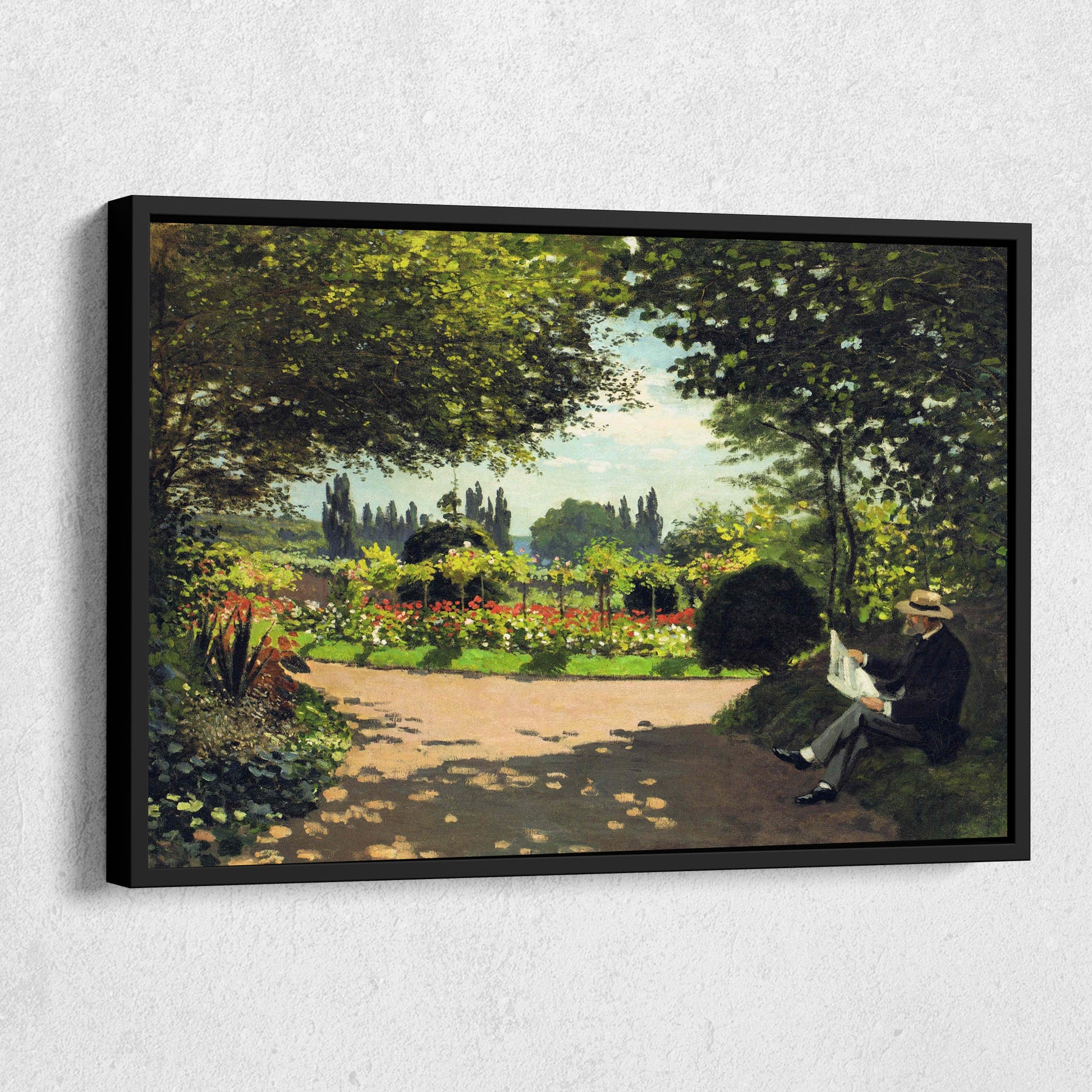 Reading In The Garden Canvas Art
