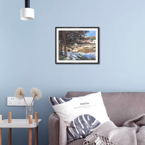 Claude Monet Wall Art River Scene At Bennecourt Poster Framed