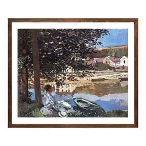 Claude Monet Wall Art River Scene At Bennecourt Poster Framed