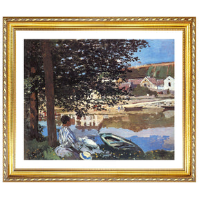 Claude Monet Wall Art River Scene At Bennecourt Poster Framed