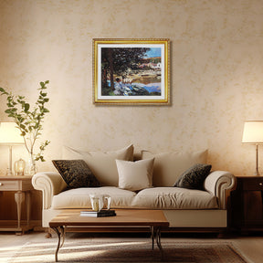Claude Monet Wall Art River Scene At Bennecourt Poster Framed