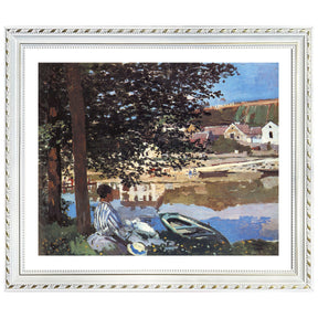 Claude Monet Wall Art River Scene At Bennecourt Poster Framed