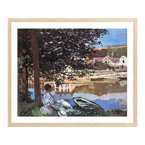 Claude Monet Wall Art River Scene At Bennecourt Poster Framed