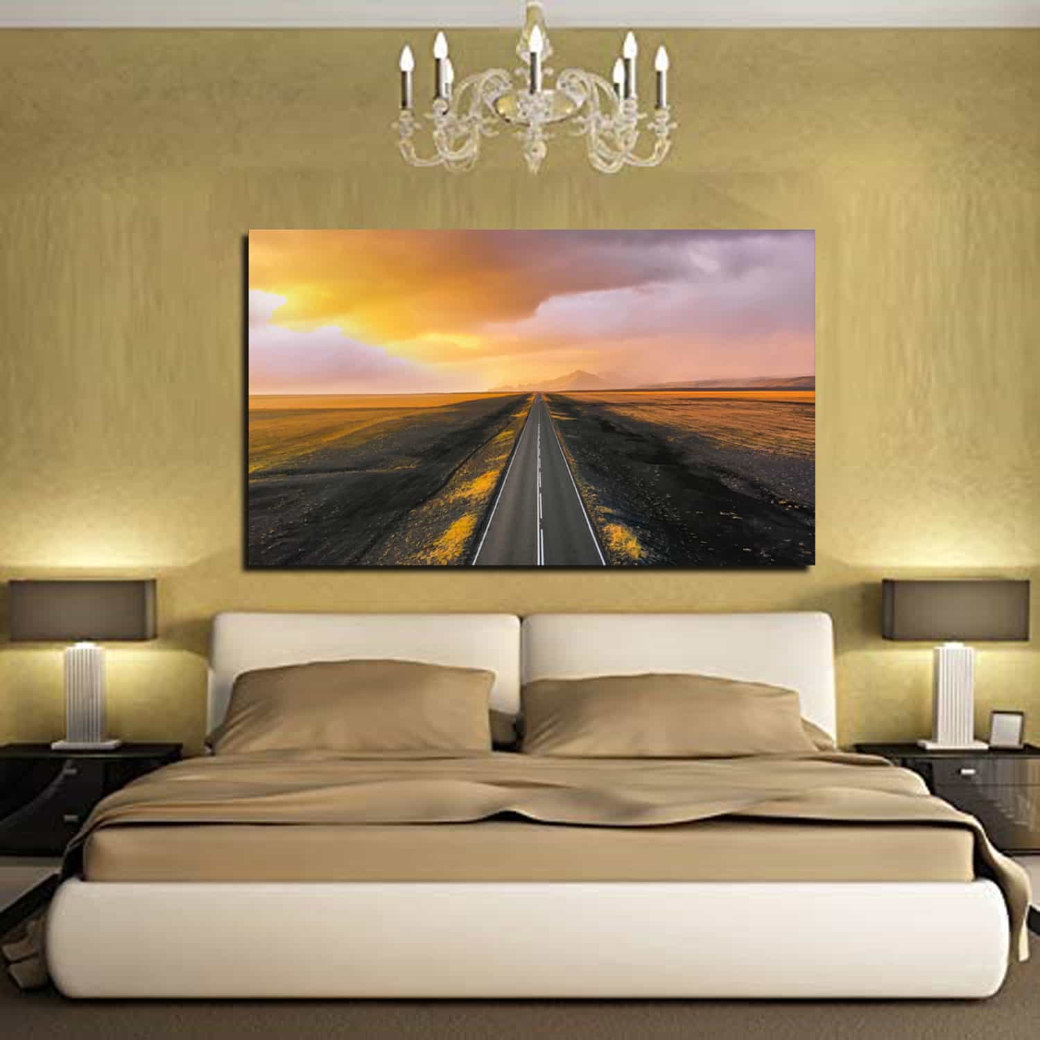 Road Sunset Canvas Art