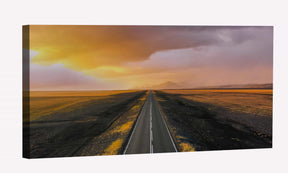 Road Sunset Canvas Art