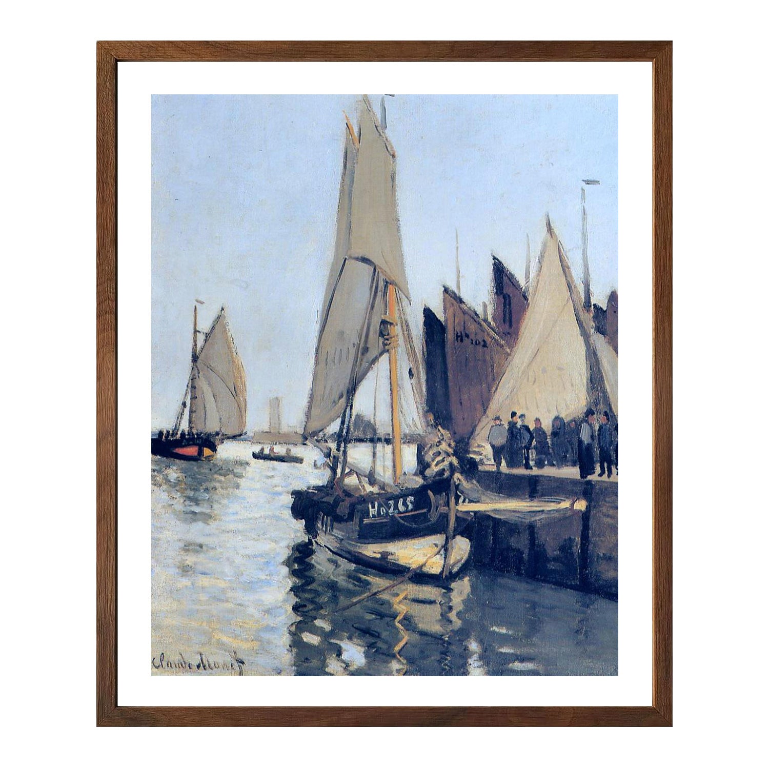 Claude Monet Wall Art Sailing Boats At Honfleur Poster Framed