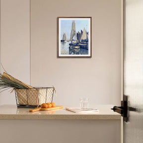 Claude Monet Wall Art Sailing Boats At Honfleur Poster Framed