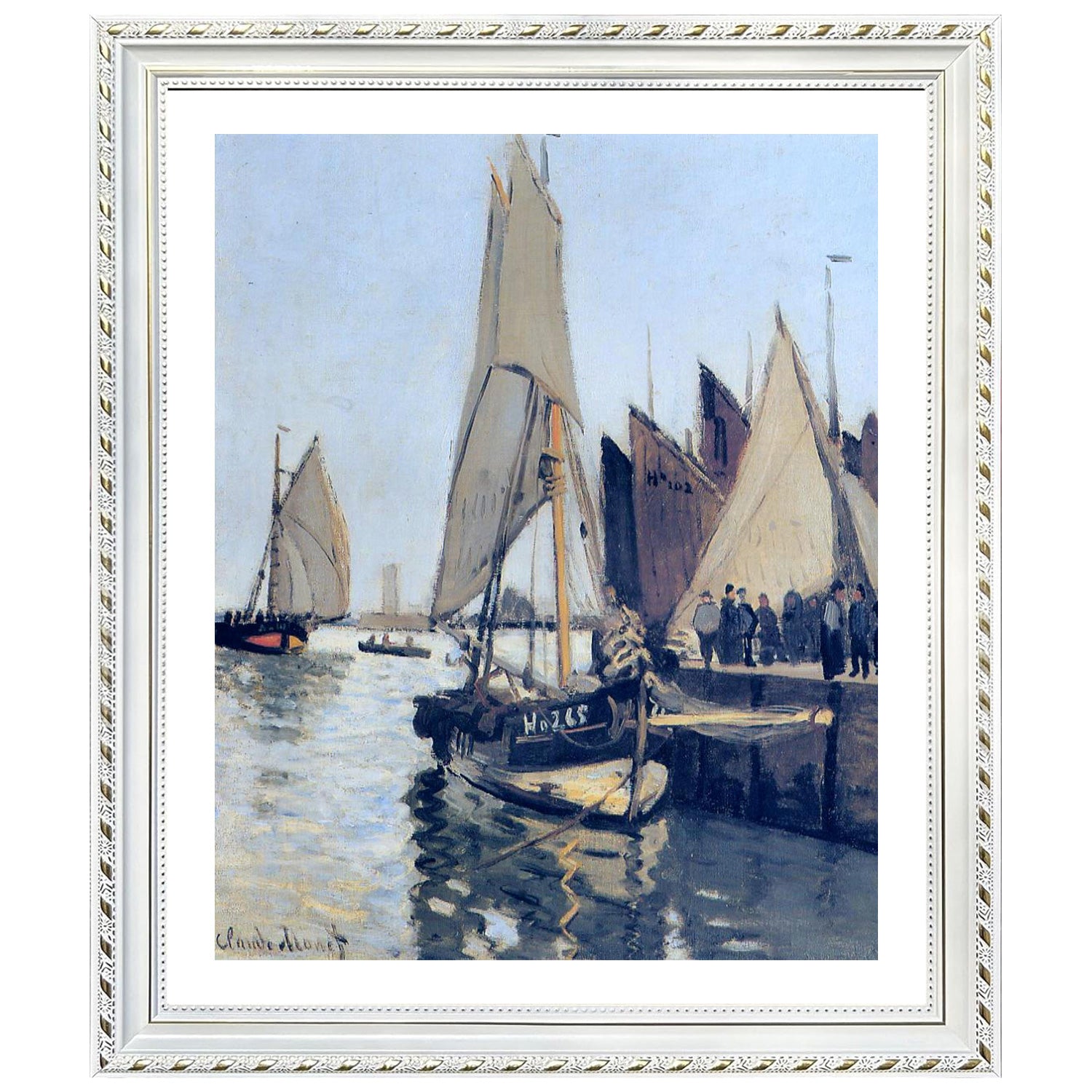 Claude Monet Wall Art Sailing Boats At Honfleur Poster Framed