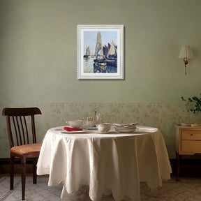 Claude Monet Wall Art Sailing Boats At Honfleur Poster Framed