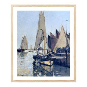 Claude Monet Wall Art Sailing Boats At Honfleur Poster Framed