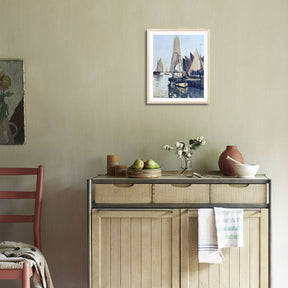 Claude Monet Wall Art Sailing Boats At Honfleur Poster Framed