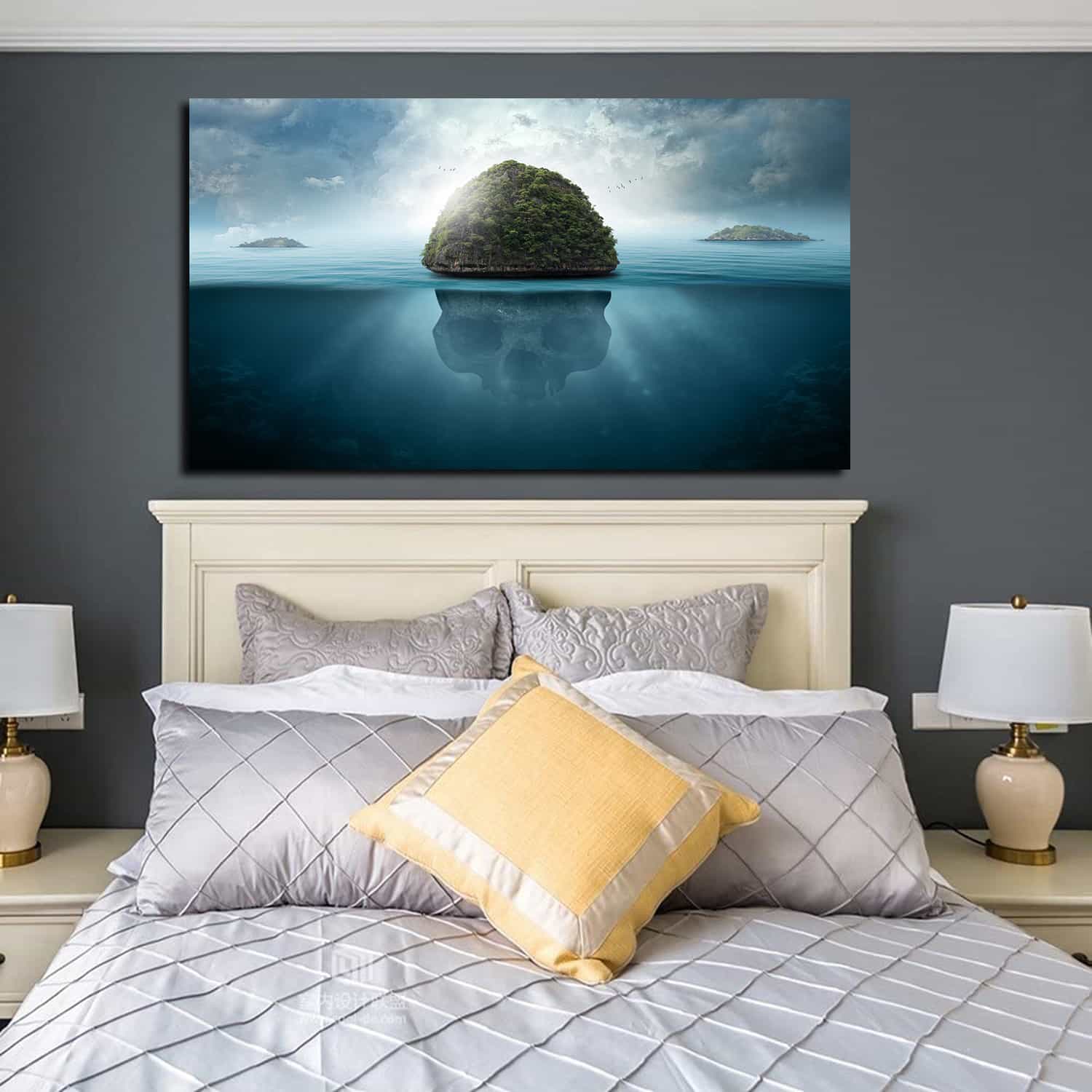 Skull Island Relection Canvas Art