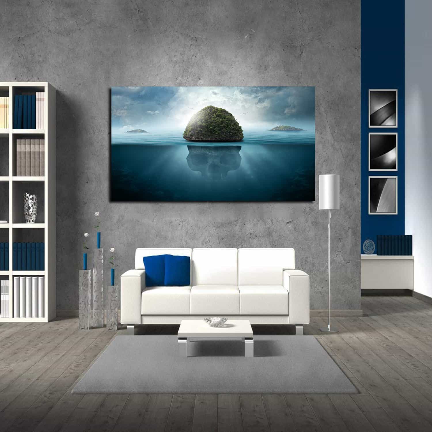 Skull Island Relection Canvas Art