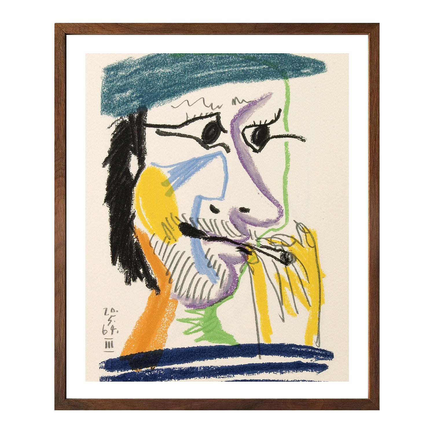 Pablo Picasso Wall Art Smoking Man Poster Framed Art