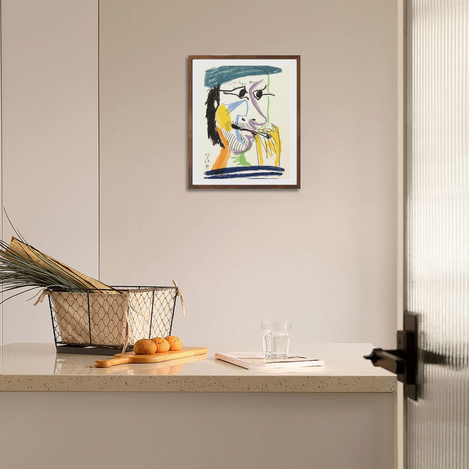 Pablo Picasso Wall Art Smoking Man Poster Framed Art