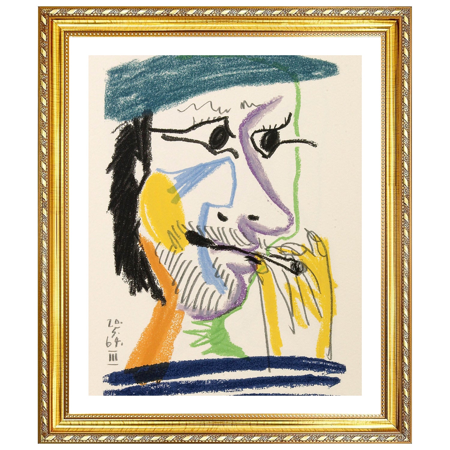 Pablo Picasso Wall Art Smoking Man Poster Framed Art