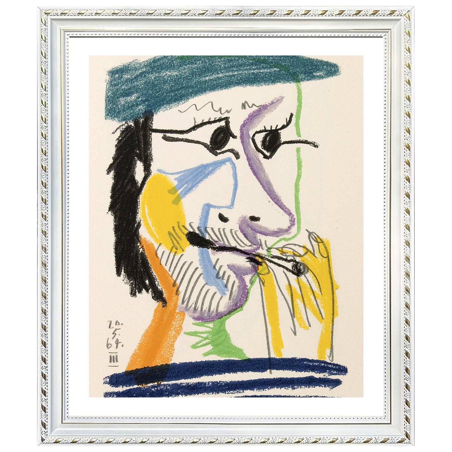 Pablo Picasso Wall Art Smoking Man Poster Framed Art