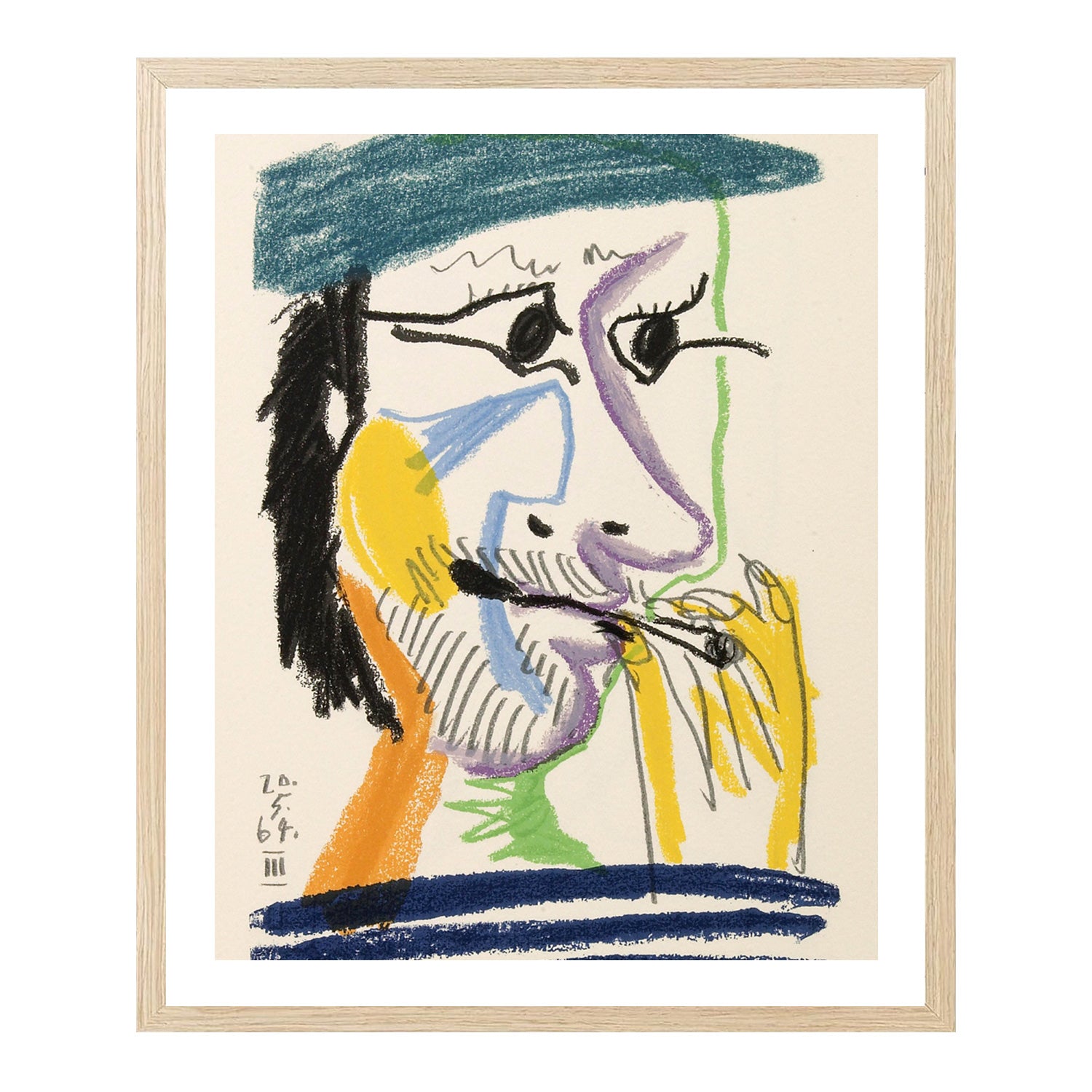 Pablo Picasso Wall Art Smoking Man Poster Framed Art