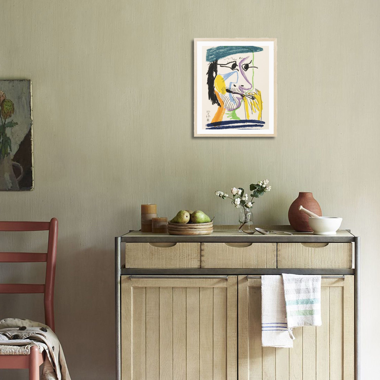 Pablo Picasso Wall Art Smoking Man Poster Framed Art