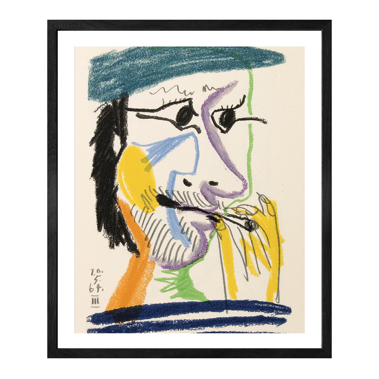 Pablo Picasso Wall Art Smoking Man Poster Framed Art