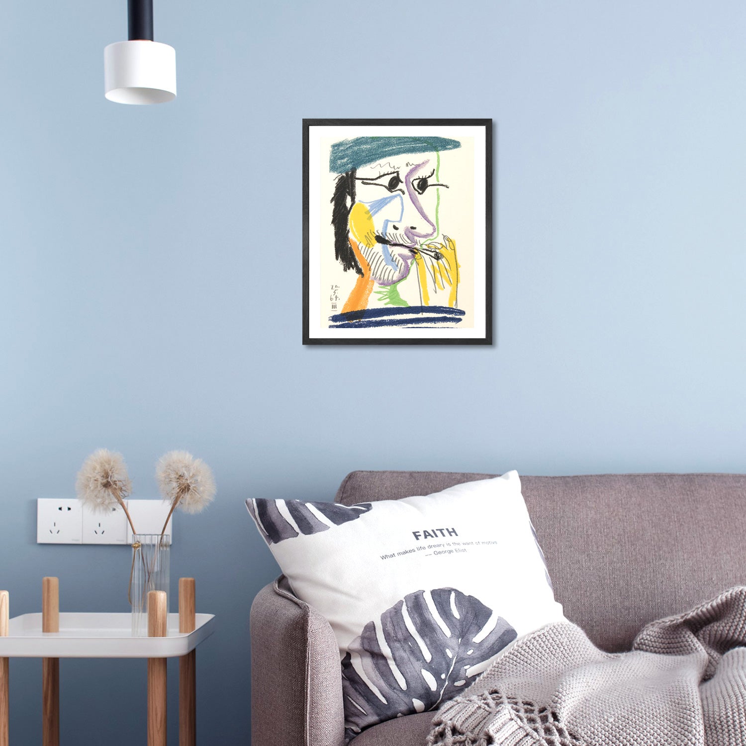 Pablo Picasso Wall Art Smoking Man Poster Framed Art