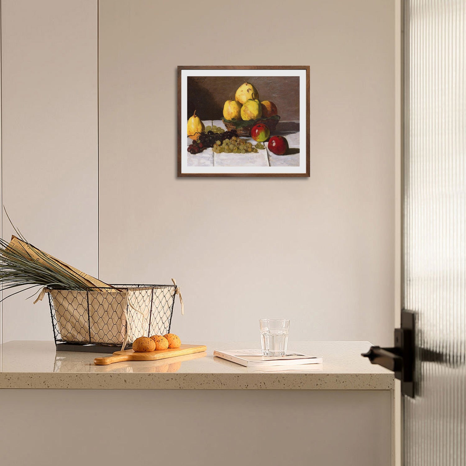 Claude Monet Wall Art Still Life With Pears And Grapes Poster Framed