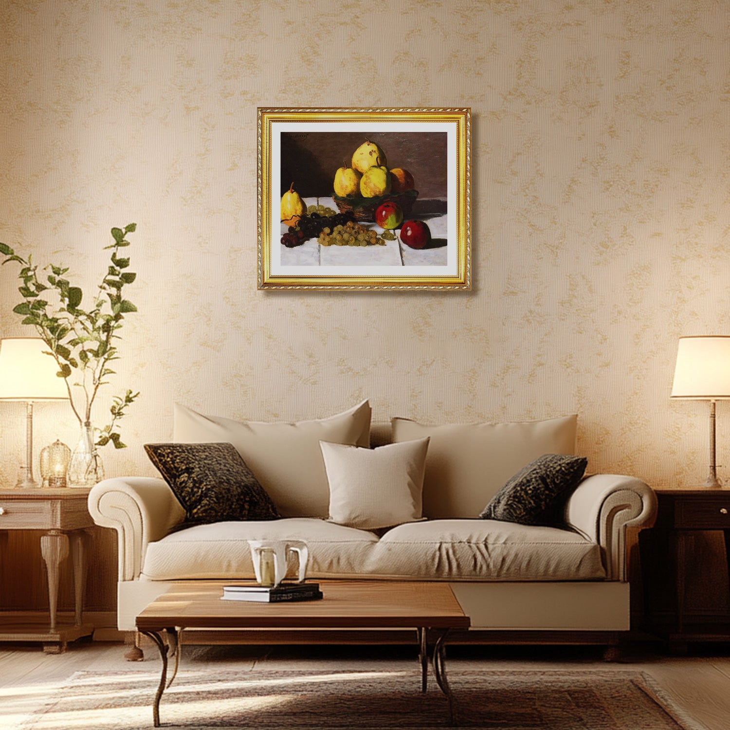 Claude Monet Wall Art Still Life With Pears And Grapes Poster Framed