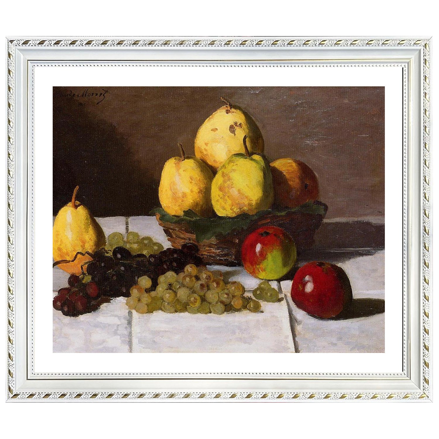 Claude Monet Wall Art Still Life With Pears And Grapes Poster Framed