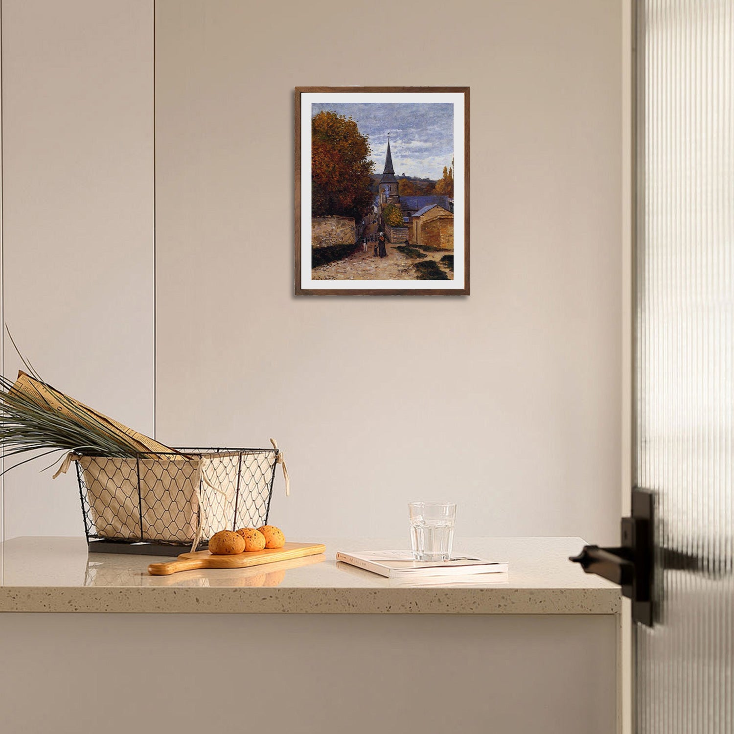 Claude Monet Wall Art Street In Saint Adresse Poster Framed
