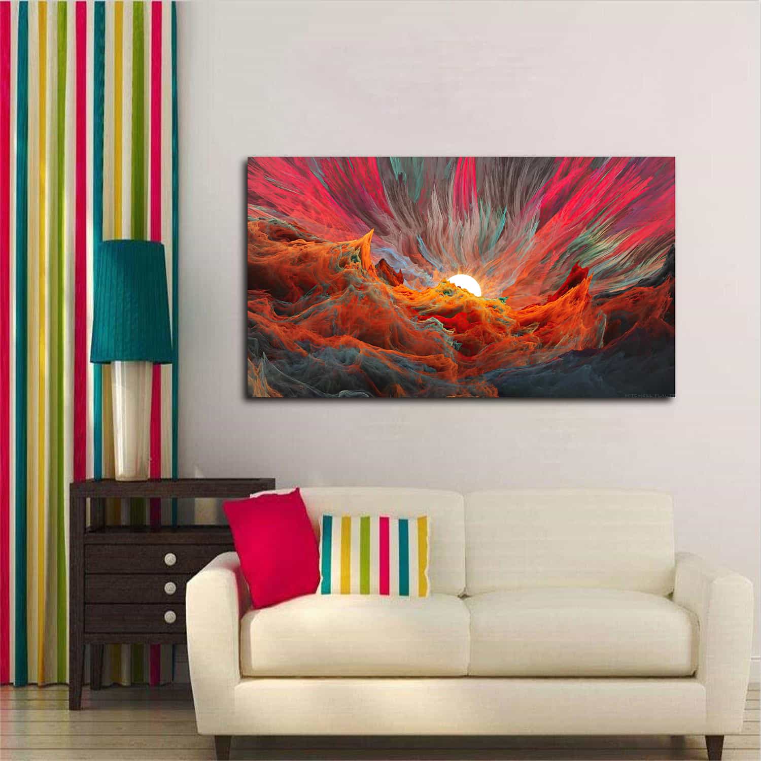 Red Sunset Canvas Art
