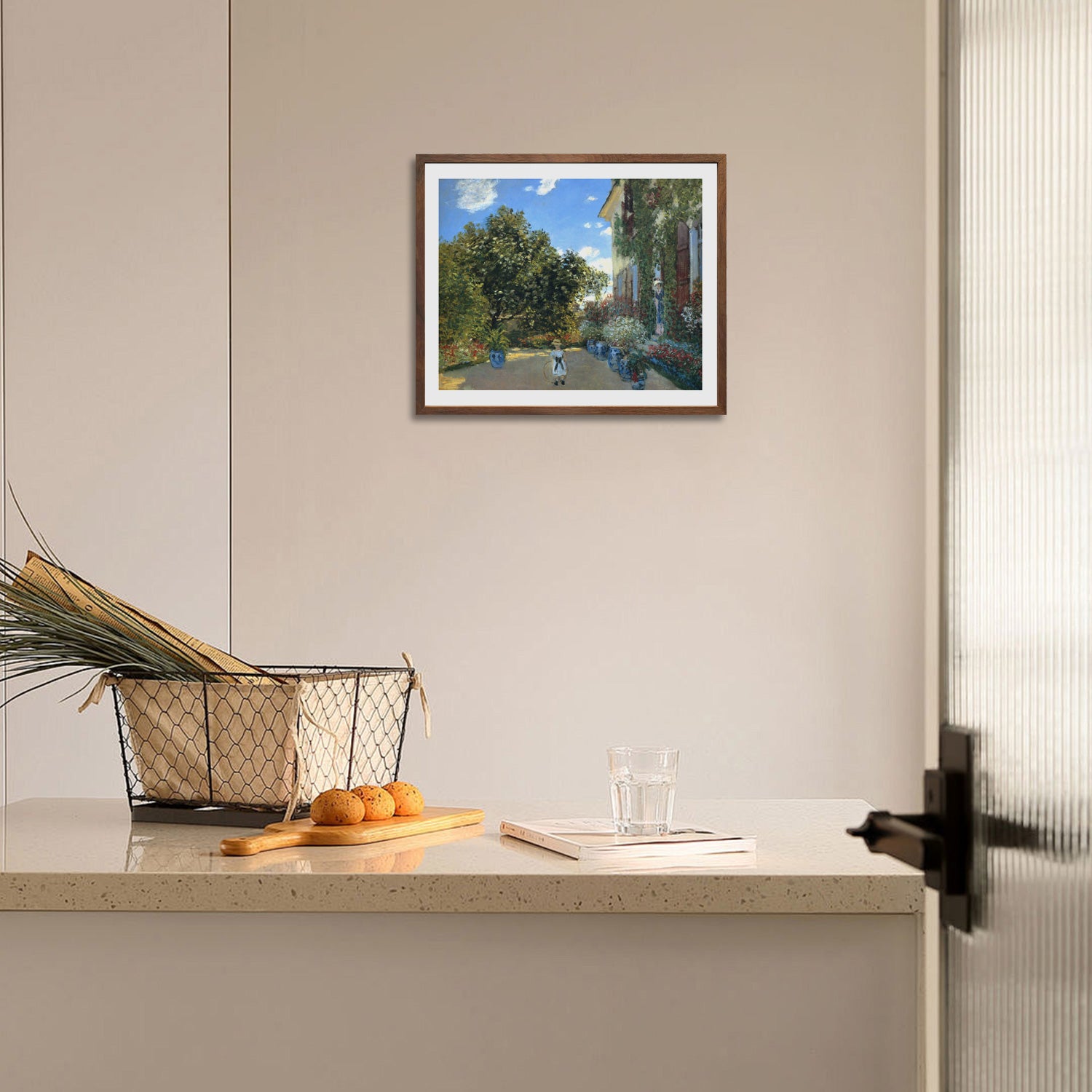 Claude Monet Wall Art The Artists House At Argenteuil Poster Framed