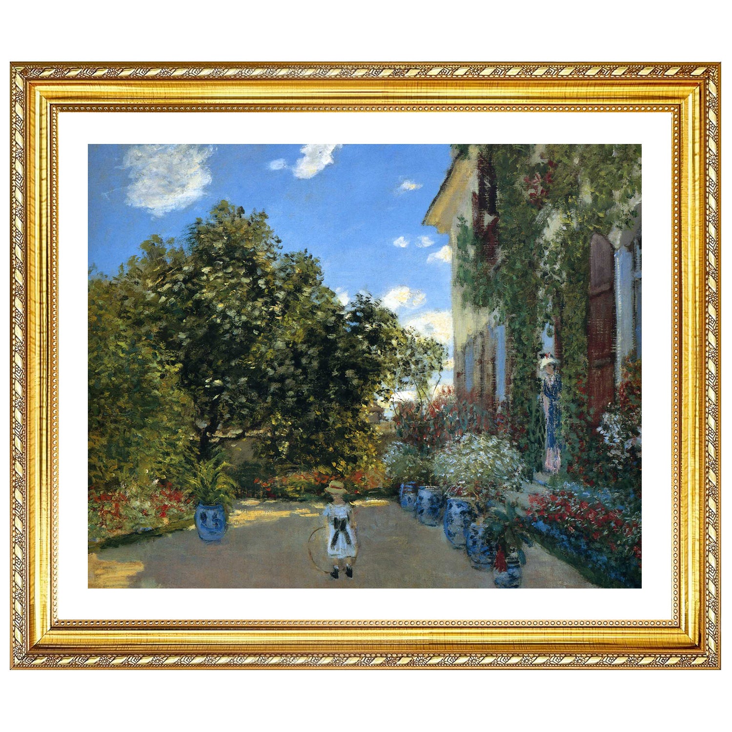 Claude Monet Wall Art The Artists House At Argenteuil Poster Framed