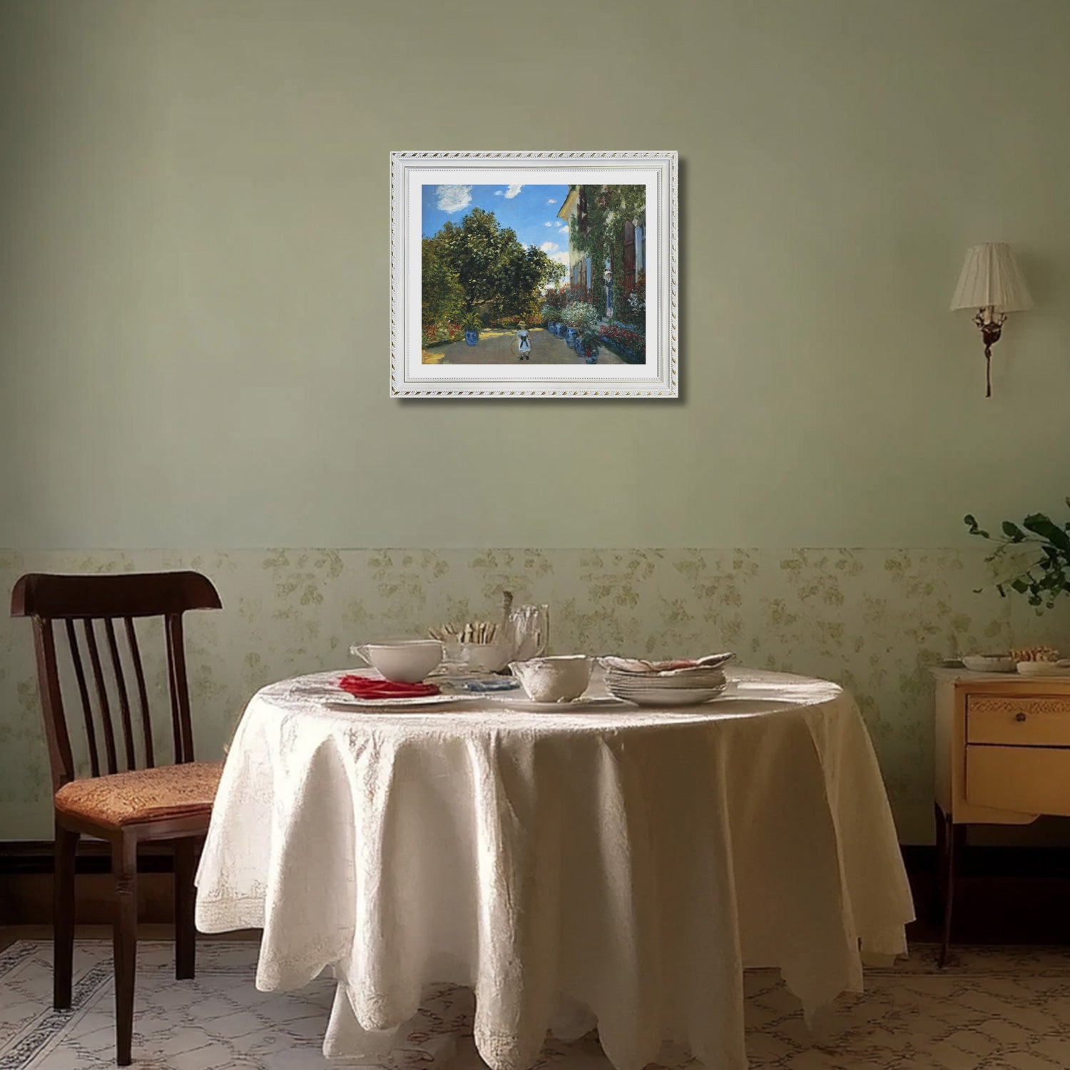 Claude Monet Wall Art The Artists House At Argenteuil Poster Framed