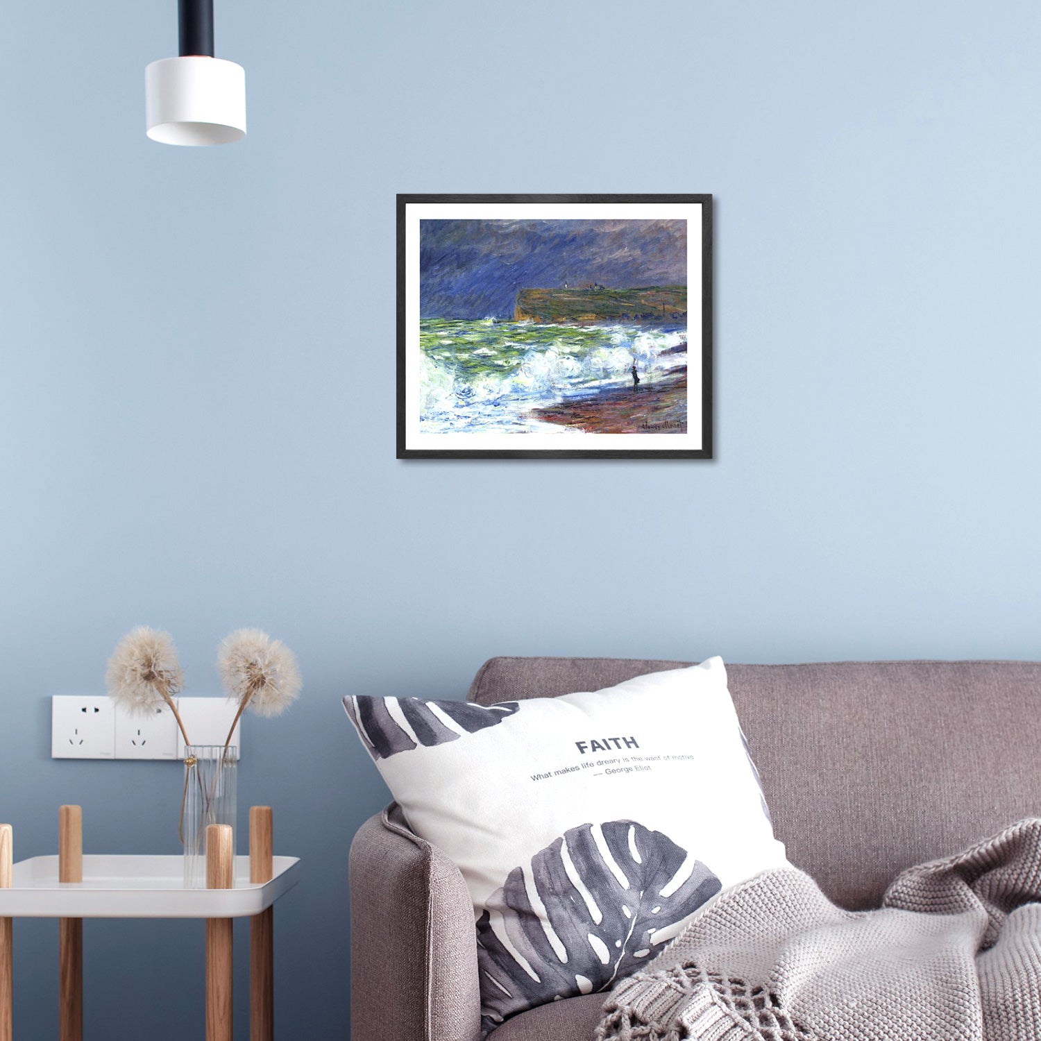 Claude Monet Wall Art The Beach At Fecamp Poster Framed